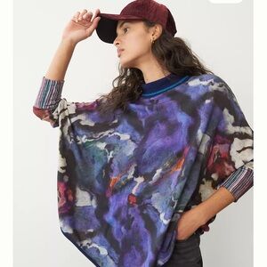 Anthropologie Conditions Apply Kavita Poncho Sweater Tunic